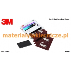 3M 34340 ELASTYCZNY P800  ARKUSZ ŚCIERNY 140mm x 171mm  25szt.+ BLOK ROBOCZY